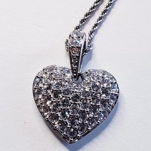 💎Signed Swarovski Crystal Pave Heart Shaped Necklace